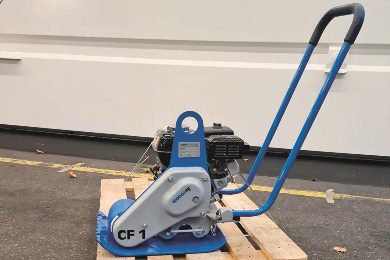 WEBER Einweg-Vibroplatte CF1 HD von der linken Seite