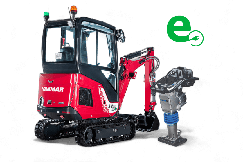 Elektro-Minibagger und Elektrostampfer