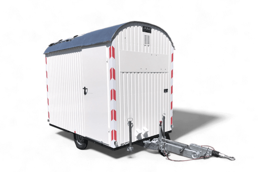 Weisser RUBAG Magazinwagen von vorne